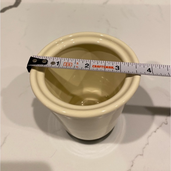 🎄$3 bundled EUC InterDesign Beige/Bronze Ceramic/Metal Lidded Jar - Picture 6 of 8